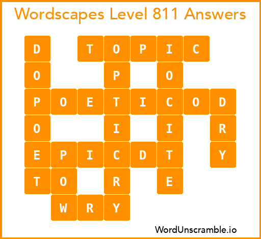 Wordscapes Level 811 Answers