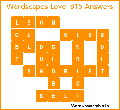 Wordscapes Level 815 Answers