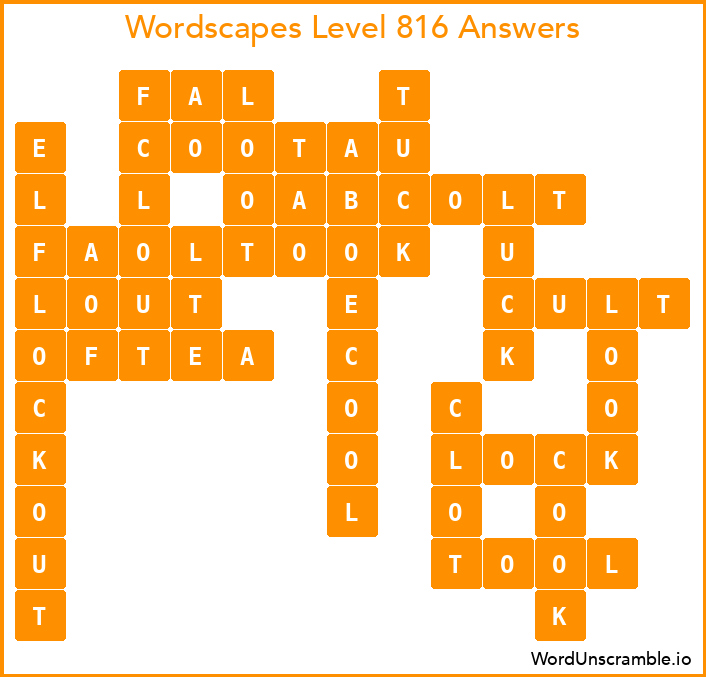 Wordscapes Level 816 Answers