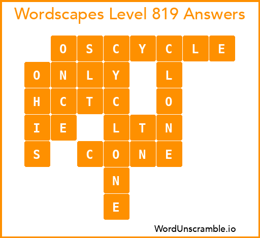 Wordscapes Level 819 Answers