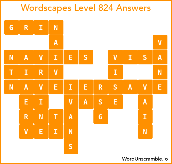 Wordscapes Level 824 Answers