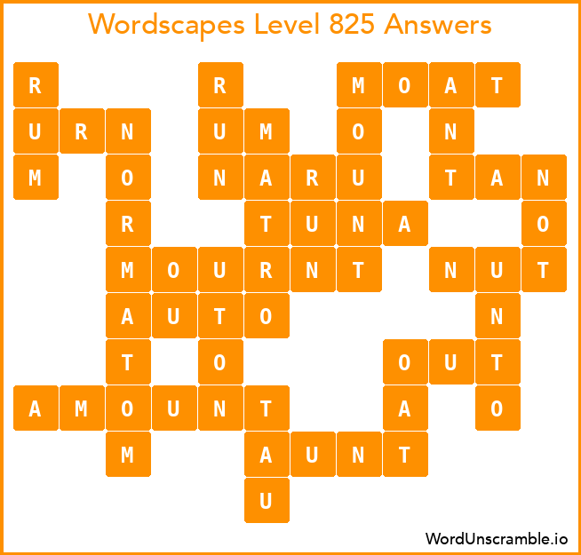Wordscapes Level 825 Answers