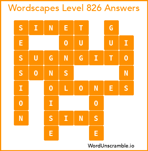 Wordscapes Level 826 Answers