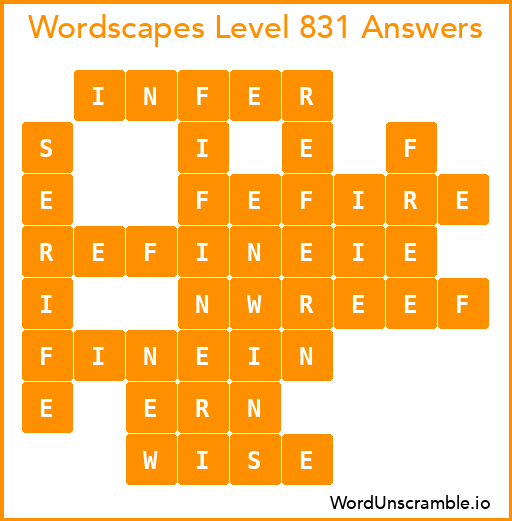Wordscapes Level 831 Answers