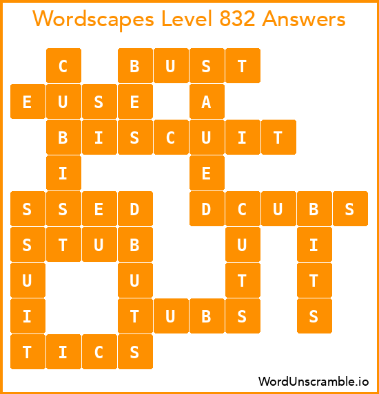 Wordscapes Level 832 Answers
