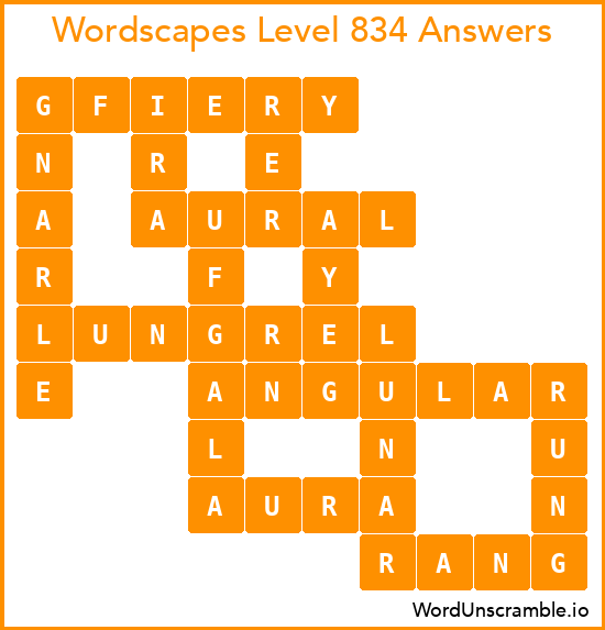 Wordscapes Level 834 Answers