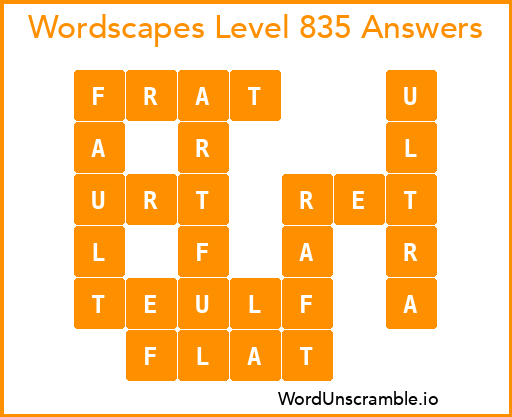 Wordscapes Level 835 Answers