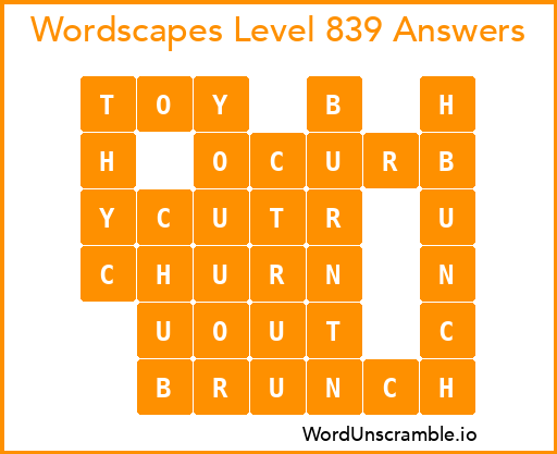 Wordscapes Level 839 Answers