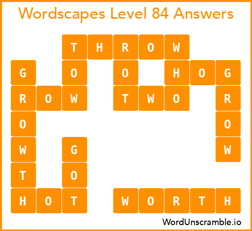 Wordscapes Level 84 Answers