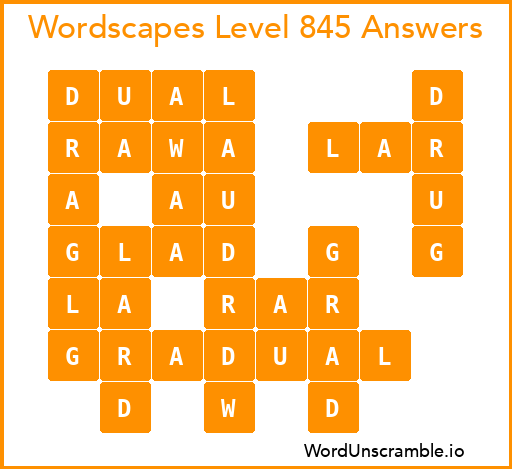 Wordscapes Level 845 Answers