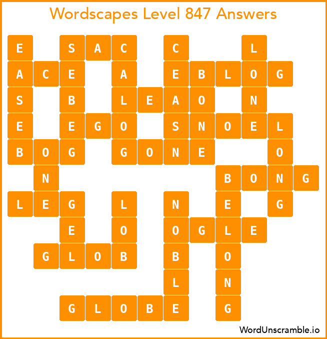 Wordscapes Level 847 Answers