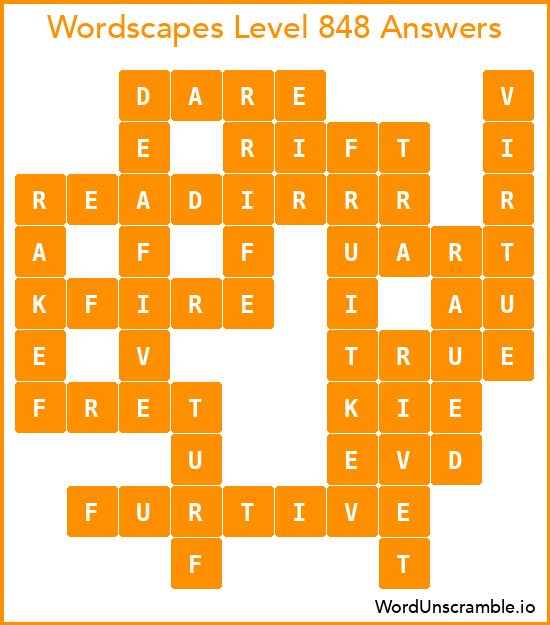 Wordscapes Level 848 Answers