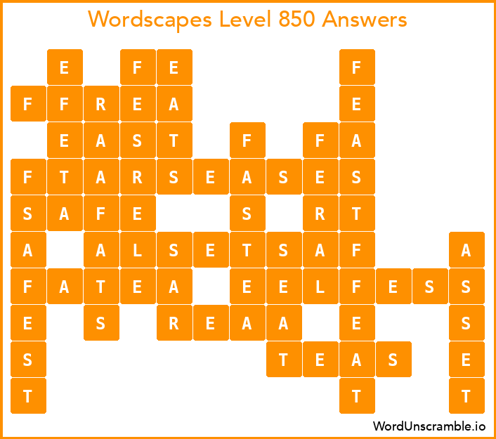 Wordscapes Level 850 Answers