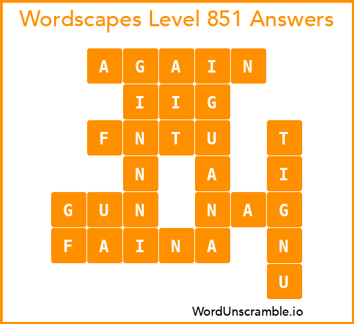 Wordscapes Level 851 Answers