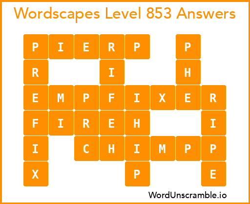 Wordscapes Level 853 Answers