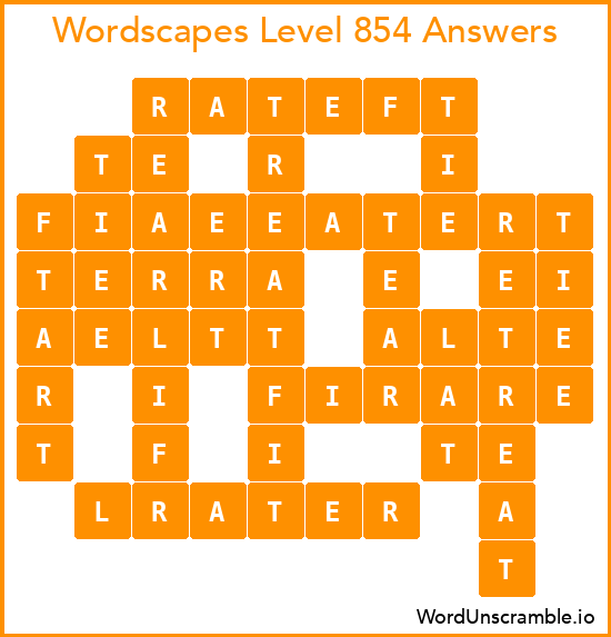 Wordscapes Level 854 Answers