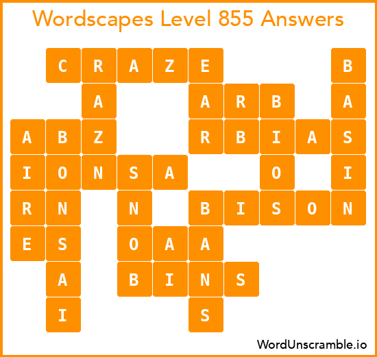 Wordscapes Level 855 Answers