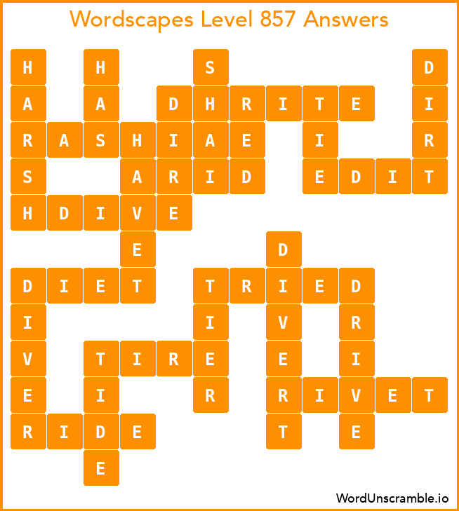 Wordscapes Level 857 Answers