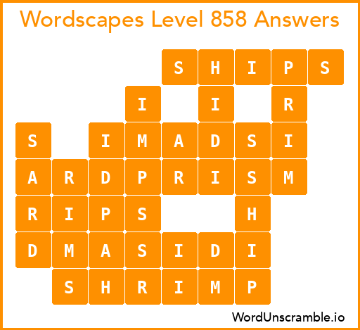 Wordscapes Level 858 Answers