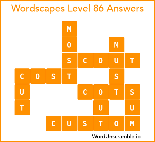 Wordscapes Level 86 Answers