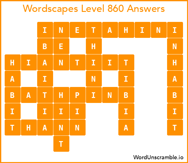 Wordscapes Level 860 Answers