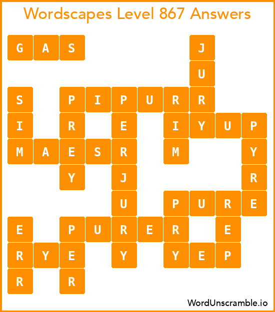 Wordscapes Level 867 Answers