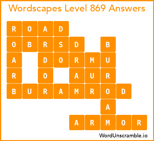 Wordscapes Level 869 Answers