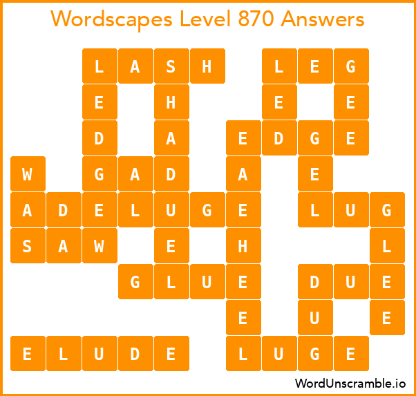 Wordscapes Level 870 Answers