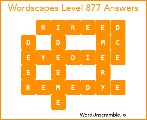 Wordscapes Level 877 Answers