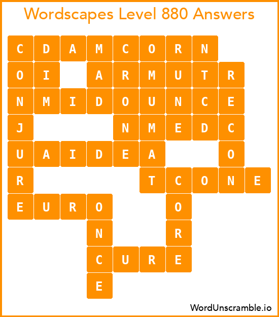 Wordscapes Level 880 Answers