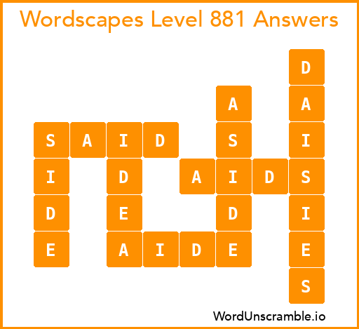 Wordscapes Level 881 Answers