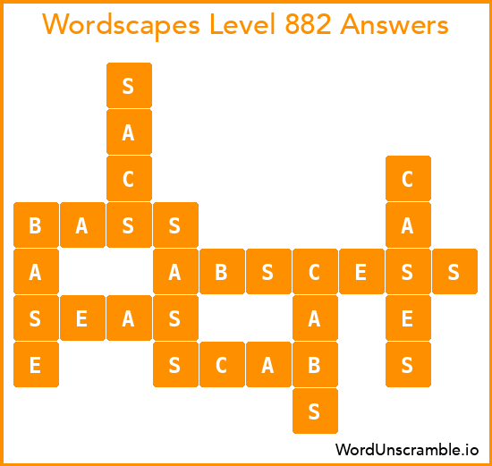 Wordscapes Level 882 Answers