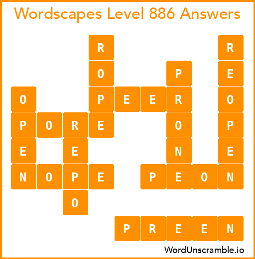 Wordscapes Level 886 Answers
