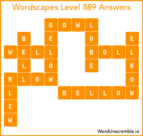 Wordscapes Level 889 Answers