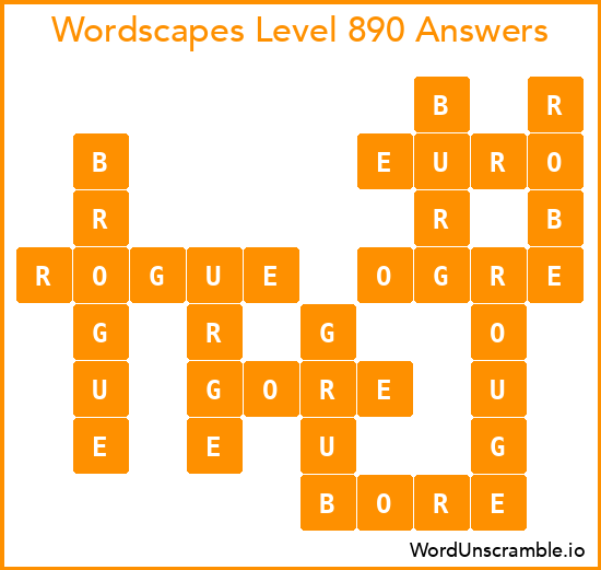 Wordscapes Level 890 Answers