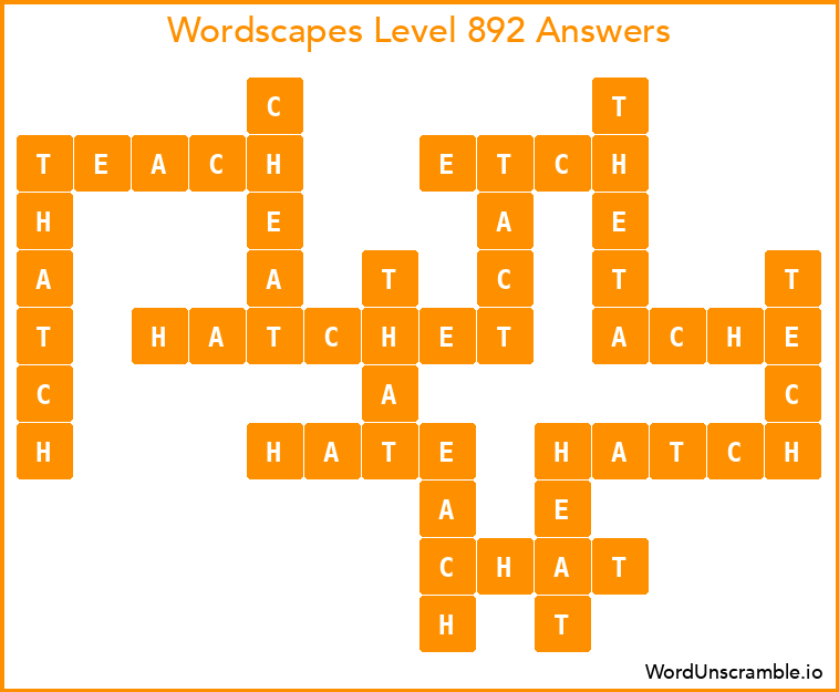 Wordscapes Level 892 Answers