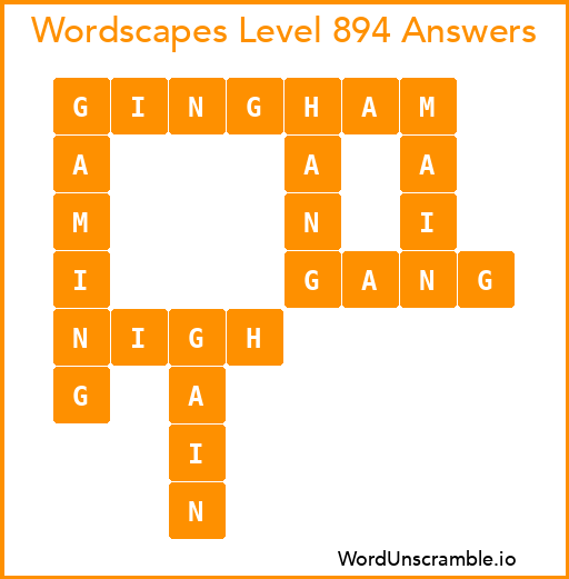 Wordscapes Level 894 Answers