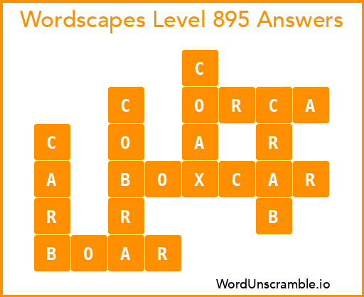 Wordscapes Level 895 Answers