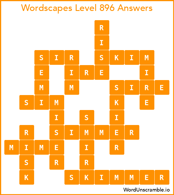Wordscapes Level 896 Answers