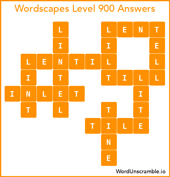 Wordscapes Level 900 Answers