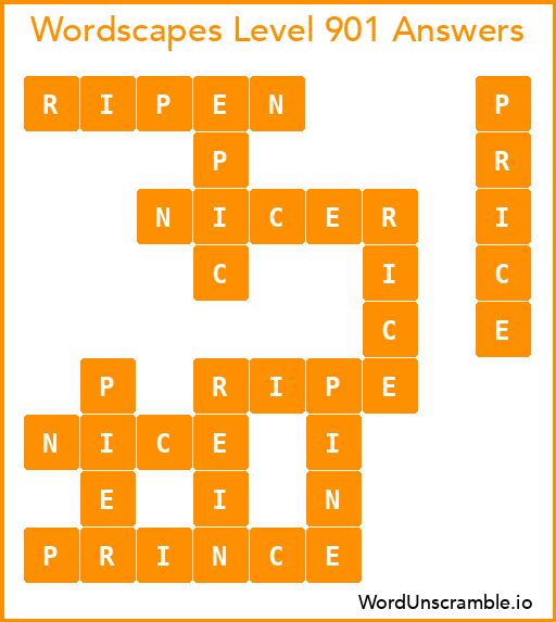 Wordscapes Level 901 Answers