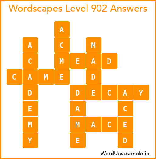 Wordscapes Level 902 Answers