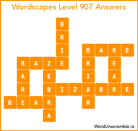 Wordscapes Level 907 Answers
