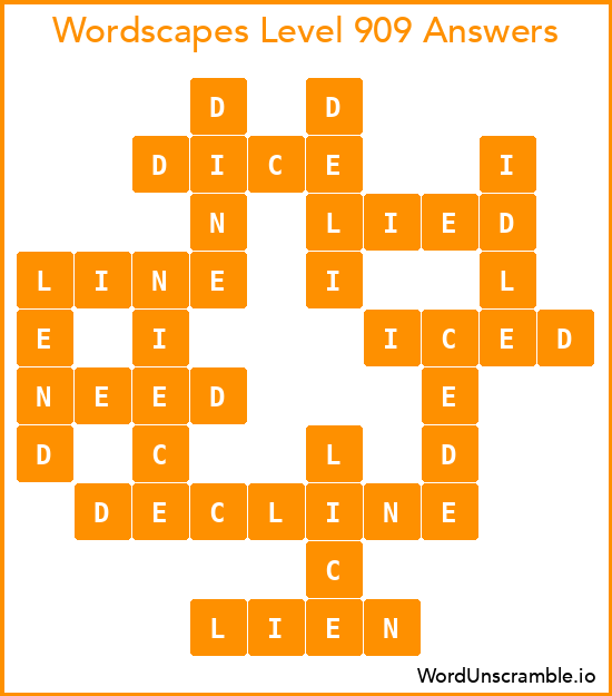 Wordscapes Level 909 Answers