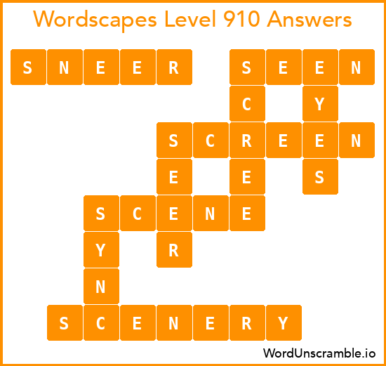 Wordscapes Level 910 Answers
