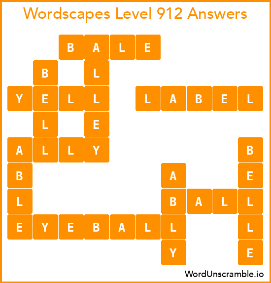 Wordscapes Level 912 Answers