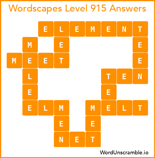 Wordscapes Level 915 Answers