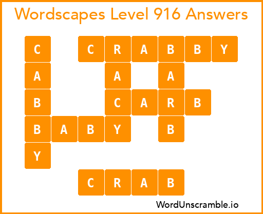 Wordscapes Level 916 Answers