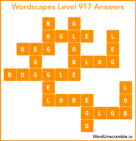 Wordscapes Level 917 Answers