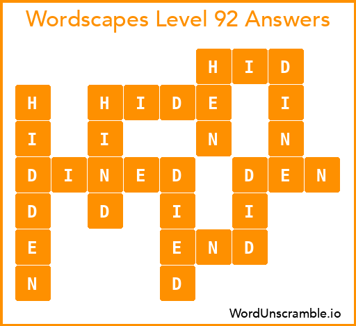 Wordscapes Level 92 Answers